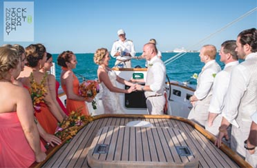 a wedding on a boat out at sea
